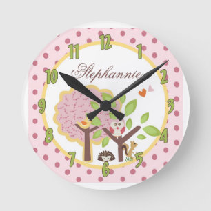 Love and Nature Girl Woodland Personalised Clock