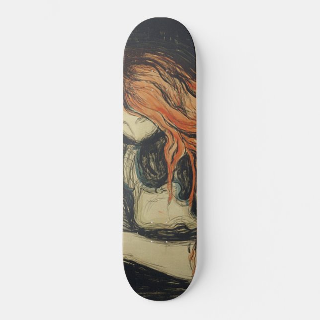 Love and Pain (The Vampire) (by Edvard Munch) Skateboard (Front)
