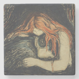 Love and Pain (The Vampire) (by Edvard Munch) Stone Coaster