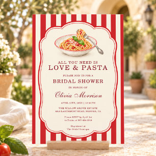 Love and Pasta Bridal Shower Invitation
