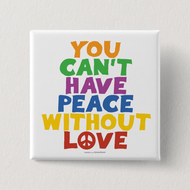 Love and Peace 15 Cm Square Badge (Front)
