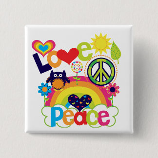 Love and Peace Baby 15 Cm Square Badge