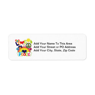 Love and Peace Baby Return Address Label