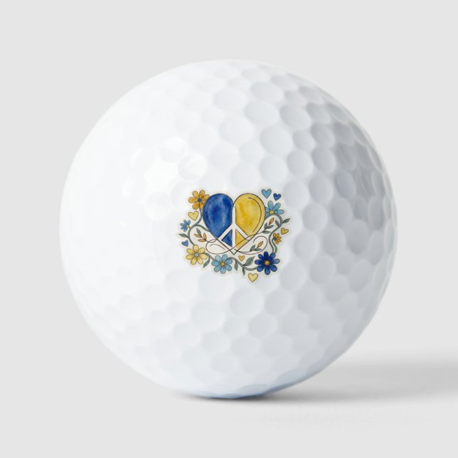 Love And Peace Flower Golf Balls (Front)
