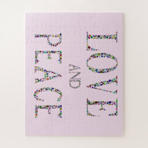 Love and Peace – Gemstone Lettering Design Jigsaw Puzzle
