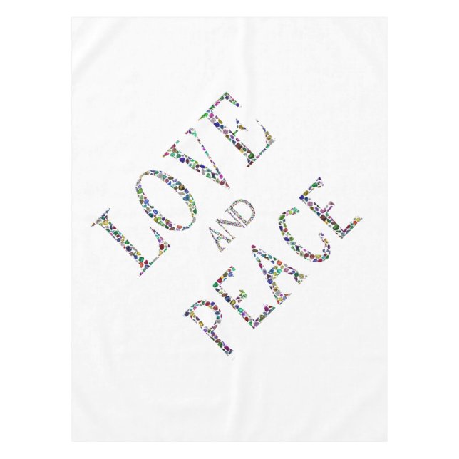 Love and Peace – Gemstone Lettering Design Tablecloth (Front)