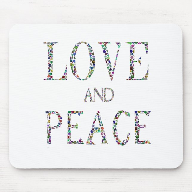 Love and Peace made with Gemstones Mouse Pad (Front)