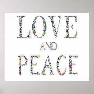 Love and Peace made with Gemstones Poster