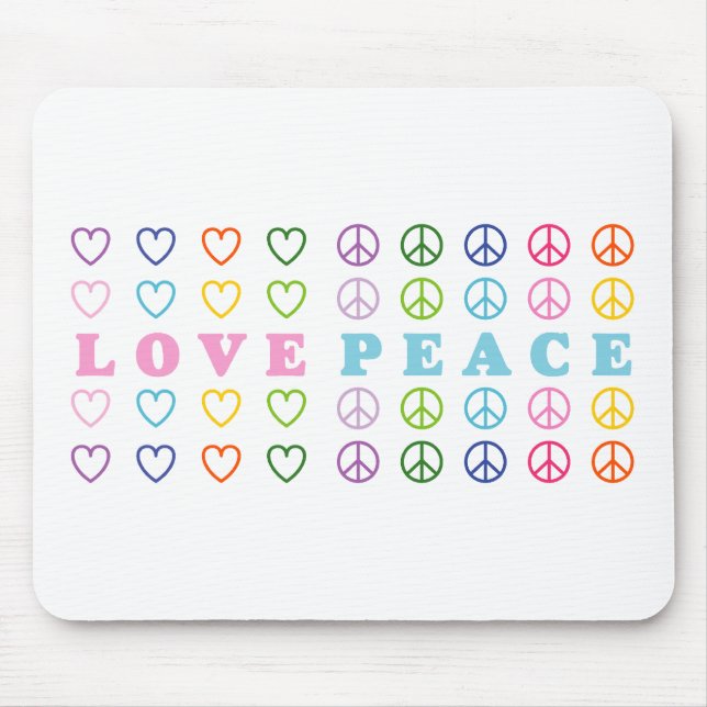 Love and Peace Mouse Pad (Front)