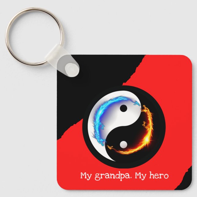 Love and Peace Yin-Yang  Key Ring (Front)