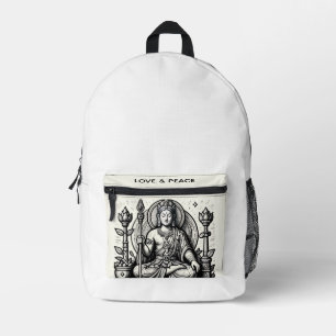 Love and peaceful serenity printed backpack