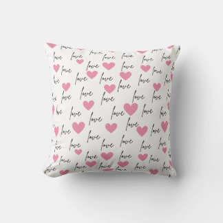 Love and Pink Hearts Cushion