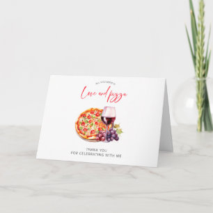 Love and Pizza Bridal Shower Thank You Card