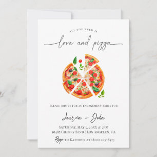 Love and Pizza Engagement Party Invitation