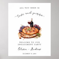 Love and Pizza Engagement Party Welcome Wedding