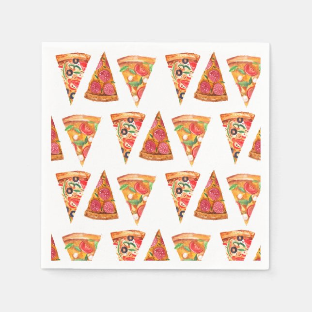 Love and Pizza Rehearsal Dinner Bridal Shower Napkin (Front)