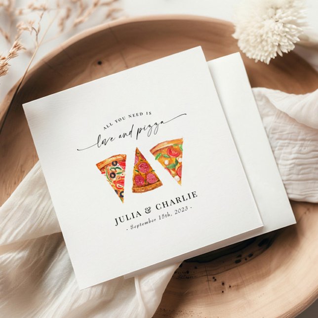 Love and Pizza Rehearsal Dinner Paper Napkin (Creator Uploaded)