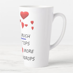 Love and raindrop poem red and black latte mug