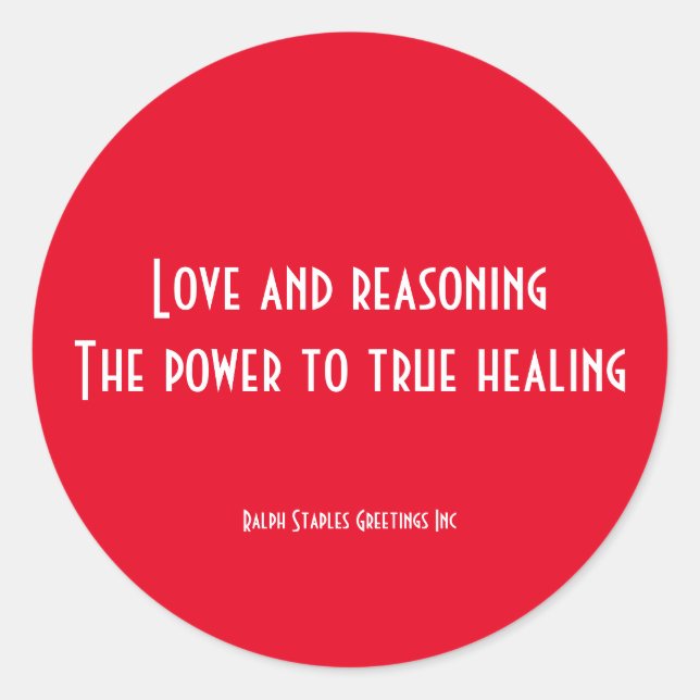 Love and reasoning classic round sticker (Front)