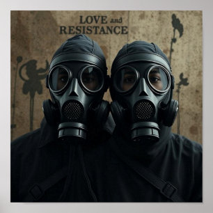 LOVE AND RESISTANCE Contemporary Graphic Poster