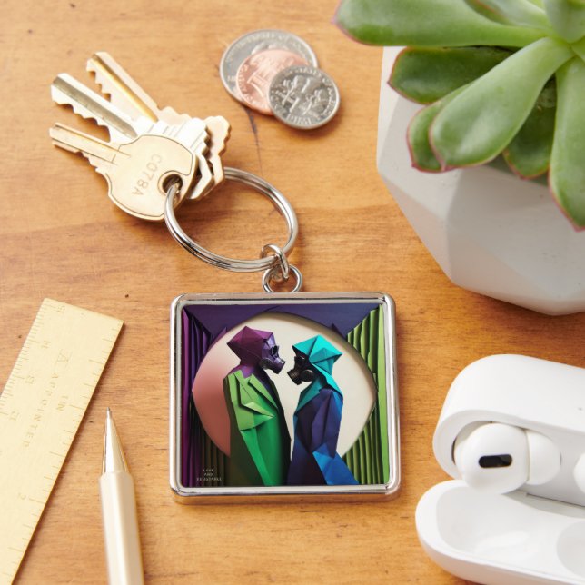 LOVE AND RESISTANCE Origami Vibrant Key Ring (Desk)