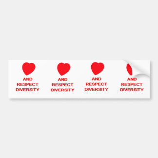LOVE AND RESPECT DIVERSITY Bumper Sticker