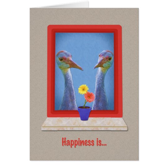 Love and Romance Card,Two Young Sandhill Cranes Card