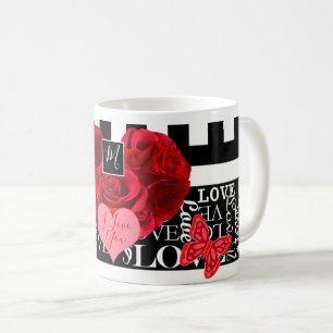 Love and Roses Blackboard Style Mug