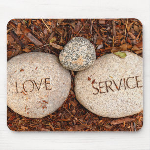 Love and Service Spiritual Stones Photo Mouse Pad