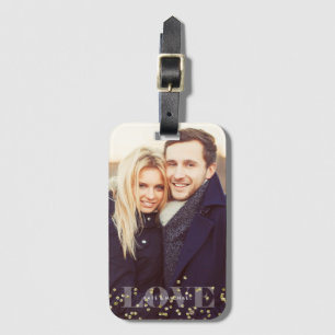 Love and Sparkles Overlay Custom Photo Luggage Tag