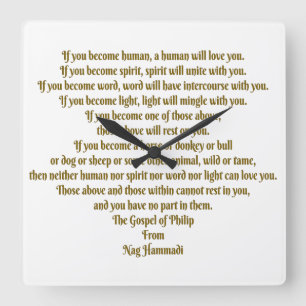Love and Spirit Square Wall Clock