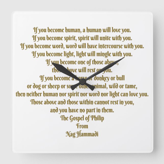 Love and Spirit Square Wall Clock (Front)