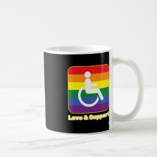 Love and Support rainbow person with disability wh Coffee Mug