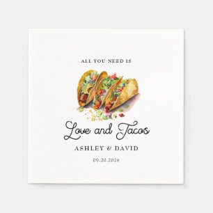 Love and Tacos Engagement Party Napkin