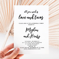 Love And Tacos Modern Minimalist Rehearsal Dinner