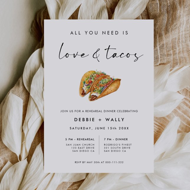 Love and Tacos Wedding Rehearsal Dinner Invitation (Creator Uploaded)