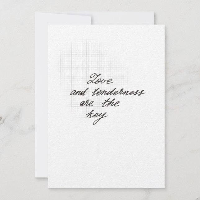 Love and tenderness quote card (Front)