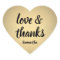 Love and Thanks Black and Gold Faux Foil Thank You