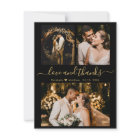 Love and Thanks Black Gold Wedding Thank You
