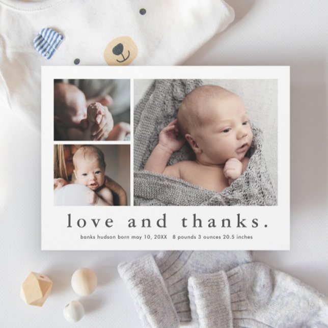 Love and Thanks Budget Photo Baby Thank You Card (Creator Uploaded)