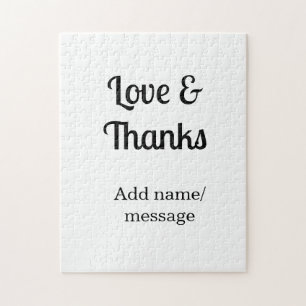 Love and thanks business name text message jigsaw puzzle