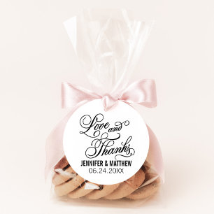 Love and Thanks Calligraphy Script Wedding Self-inking Stamp