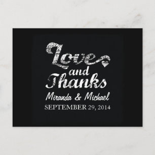 LOVE AND THANKS Chalkboard FAVOR Postcard