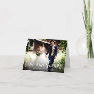 Love And Thanks Chic Wedding Thank You Photo Card