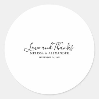 LOVE AND THANKS CLASSIC ROUND STICKER