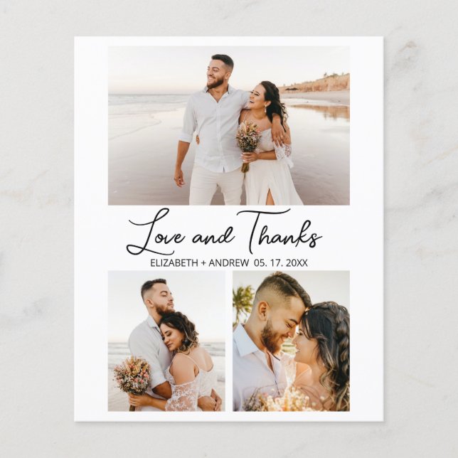 Love and Thanks Collage Wedding Thank You Flyer (Front)