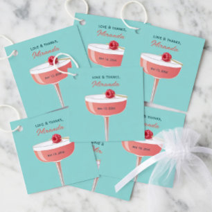 Love and Thanks Custom Gift Tag with Cocktail