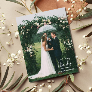 Love and Thanks Custom Wedding Thank You Postcards
