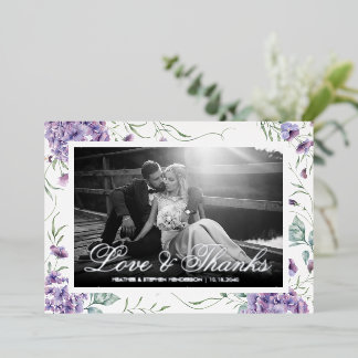Love and Thanks Elegant Purple Floral Photograph