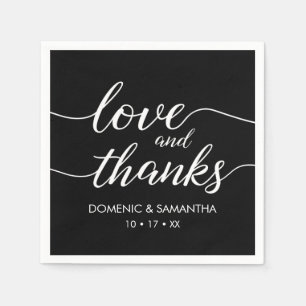 Love and Thanks - elegant script wedding Napkin